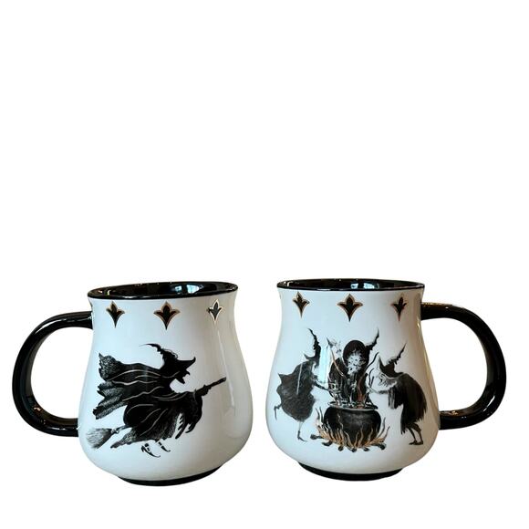 Potter's Studio Halloween WICKED WITCH Mugs Set of 2 Spooky Boo New - Picture 1 of 11